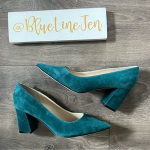 Marc Fisher Teal Suede Zala Pumps NWOT